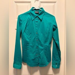 New York Brand Teal Button-Up Women's Top